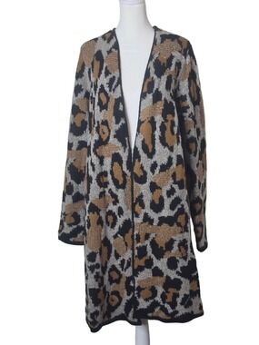Apt. 9 Open-Front Leopard Print Cardigan - Black, Brown, Gray Size XXL